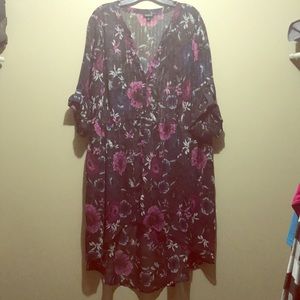 Torrid Black Floral Chiffon Babydoll Tunic Sz 3